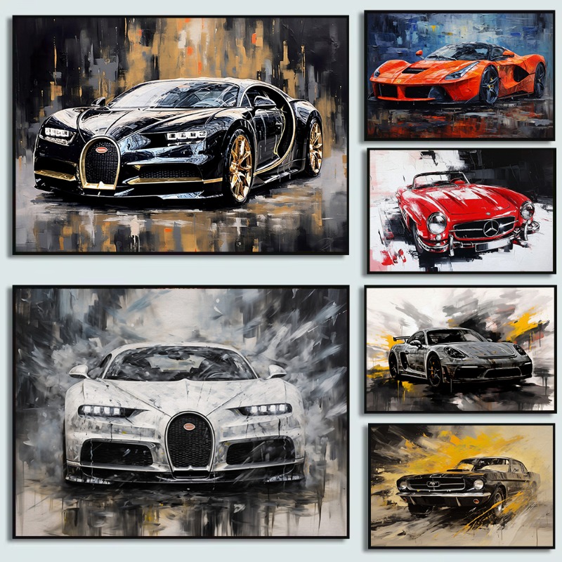 Luxury Lifestyle Cars - Vintage peinture à l'huile Style voitures