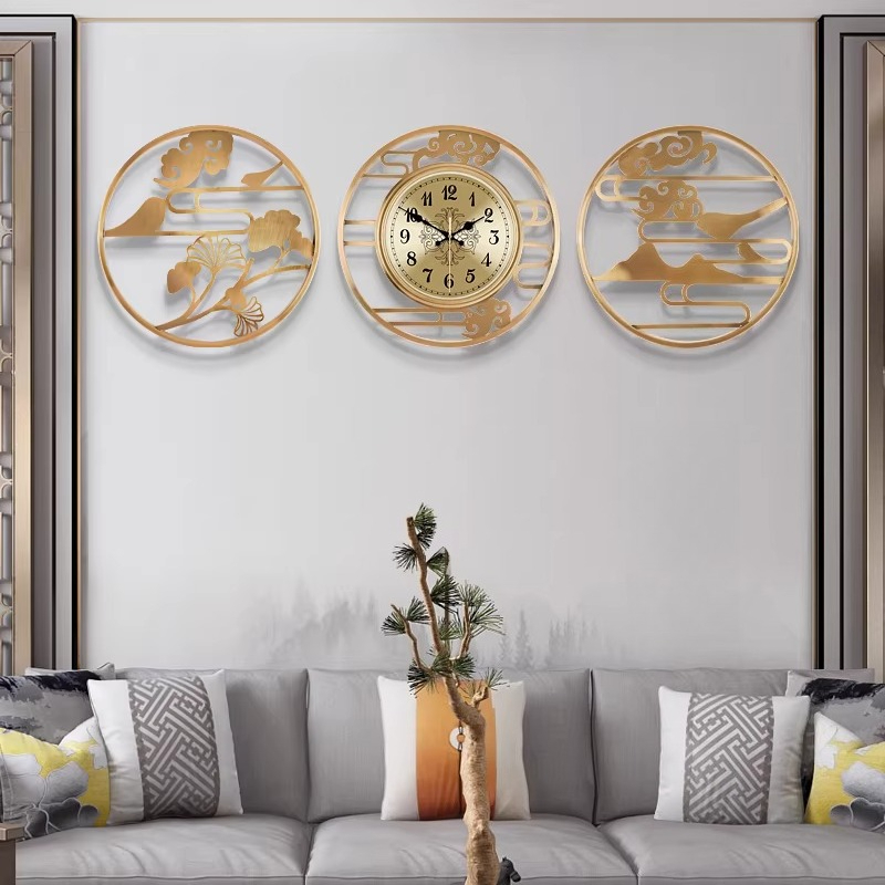 Luxury Lifestyle Aesthetic - Horloge murale ronde de style chinois