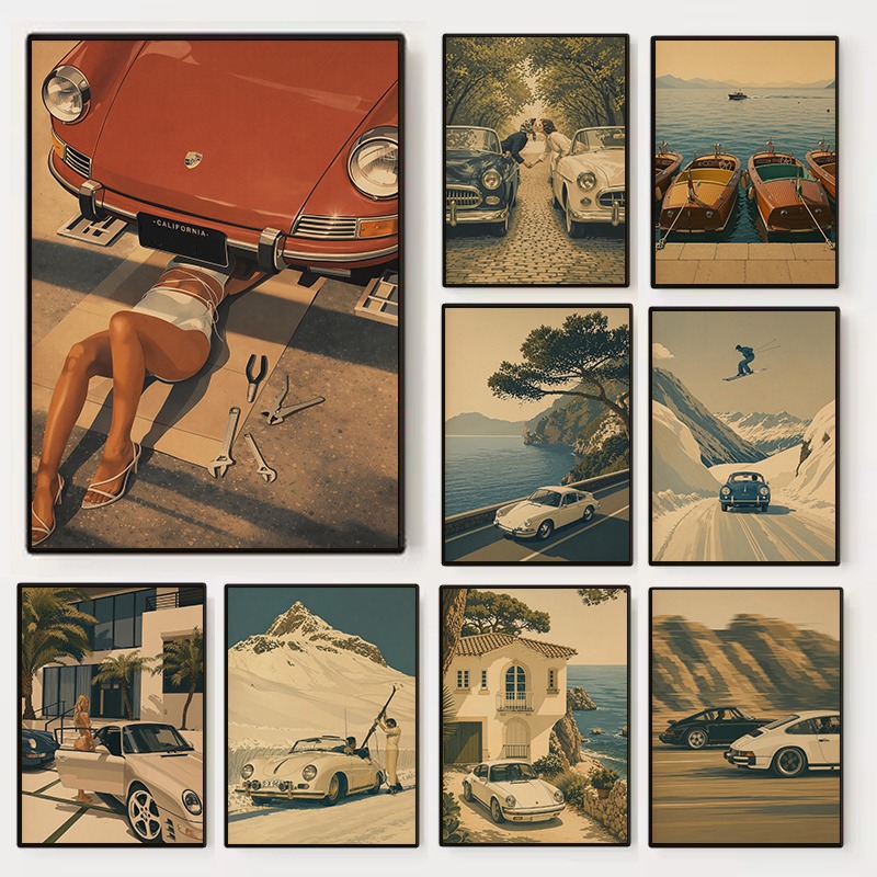 Luxury Lifestyle Cars - Affiche Murale sur Toile : Mode