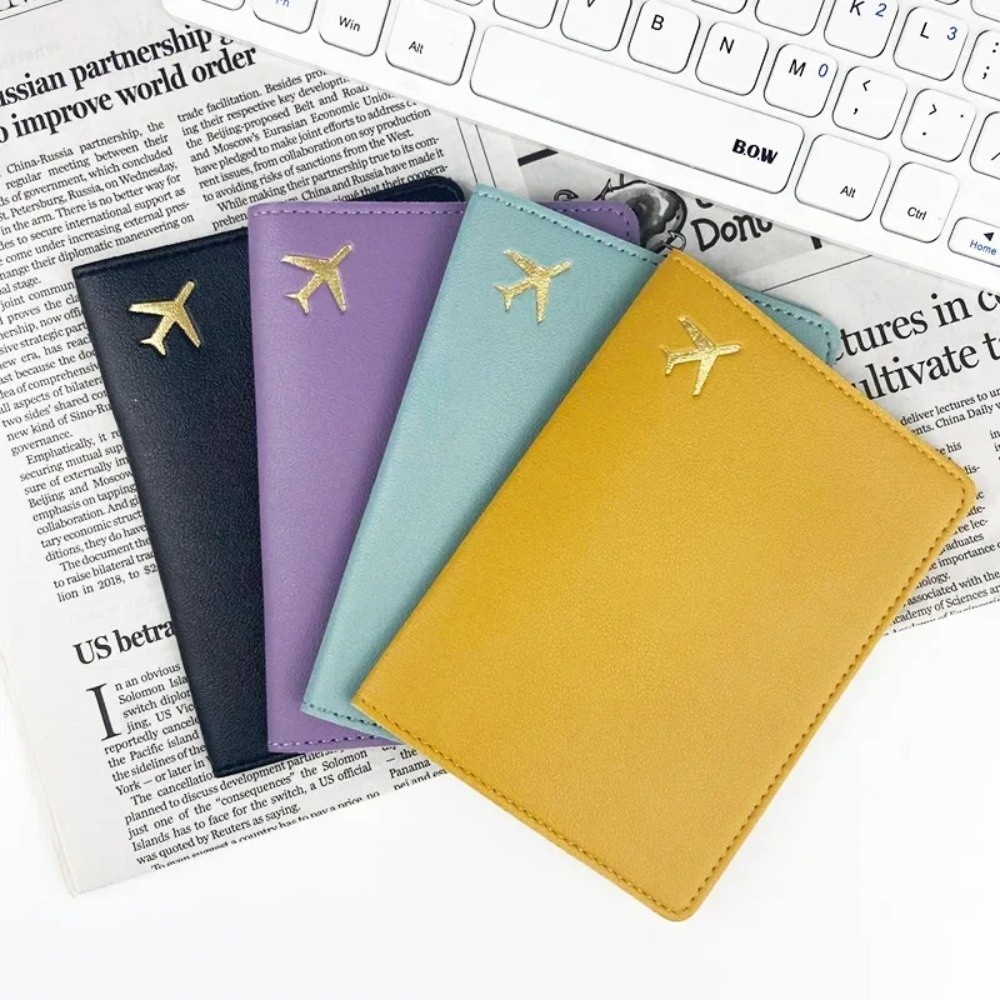Leather Passport Cover - Porte-passeport en cuir PU, léger, étanche,