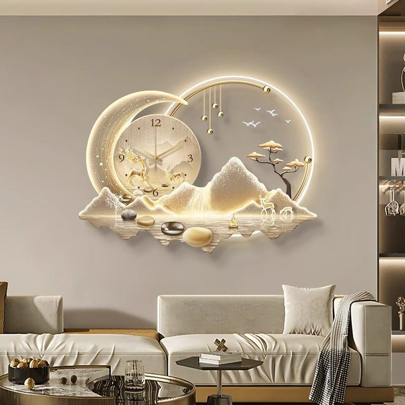 Luxury Lifestyle Aesthetic - Horloge murale LED artistique, design luxueux,